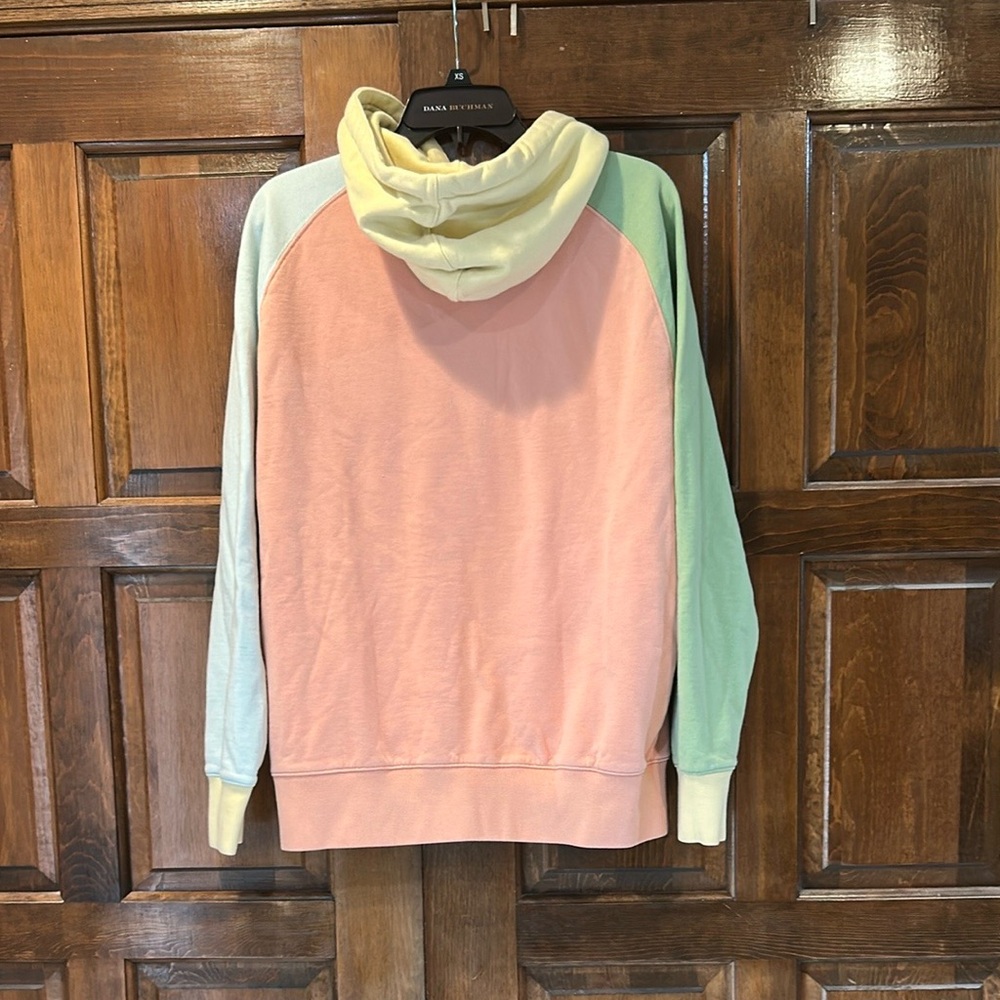 Teddy Fresh Classic Colorblock Hoodie - Pastel Patchwork Pullover - Size Medium - Picture 3 of 8